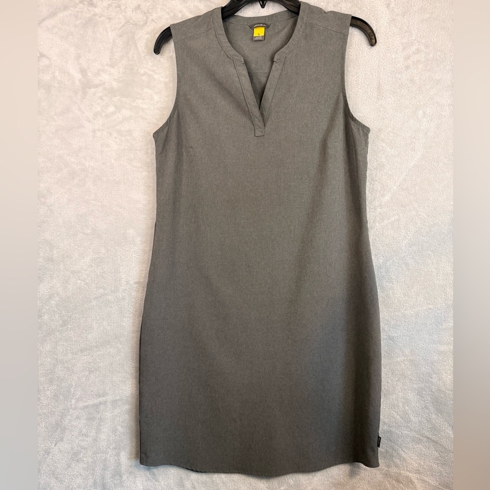 Eddie Bauer Gray Sleeveless V-Neck Shift Mini Dress